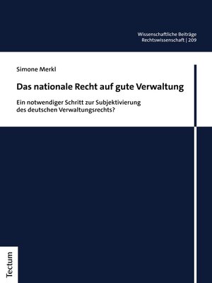 cover image of Das nationale Recht auf gute Verwaltung